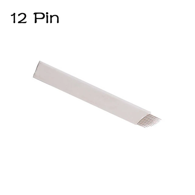 100 Pcs Microblading Blades 12 Pin Needles Flex Microblade For Tebori Caneta Pluma Manual Eyebrow Tattoo 100 Pcs Microblading Blades 12 Pin Needles Flex Microblade For Tebori Caneta Pluma Manual Eyebrow Tattoo