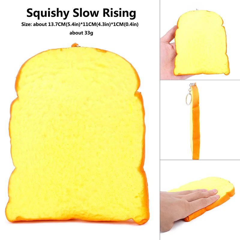 Squeeze Squishy Watermelon Slow Rising Simulation Stress Stretch Bread squish Fruit toy kids toys christmas free shipping - Цвет: Toast