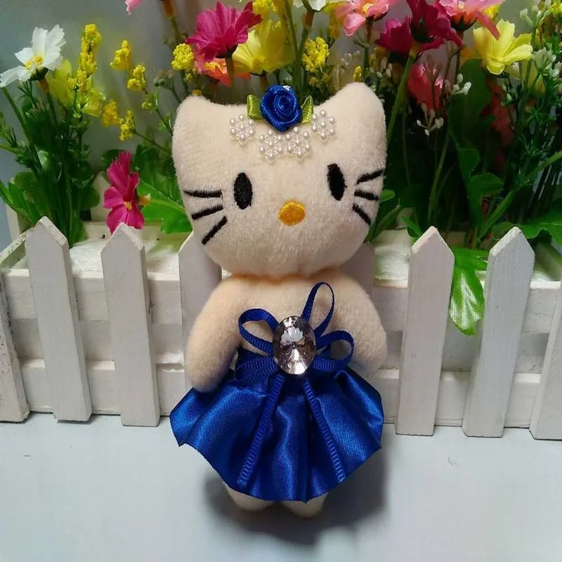 12cm plush kitty with dress diamond for gift (9)