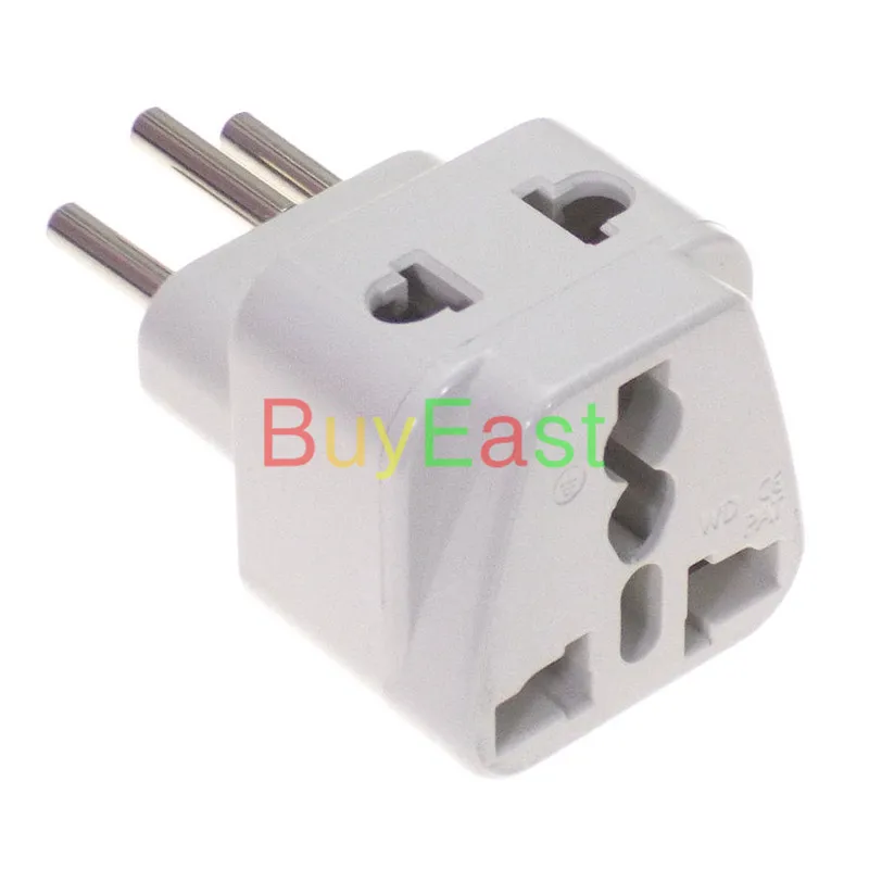 5 x Universal to Switzerland Grounded Travel Adapter 2 Way Outlet Plug for receeded type wall