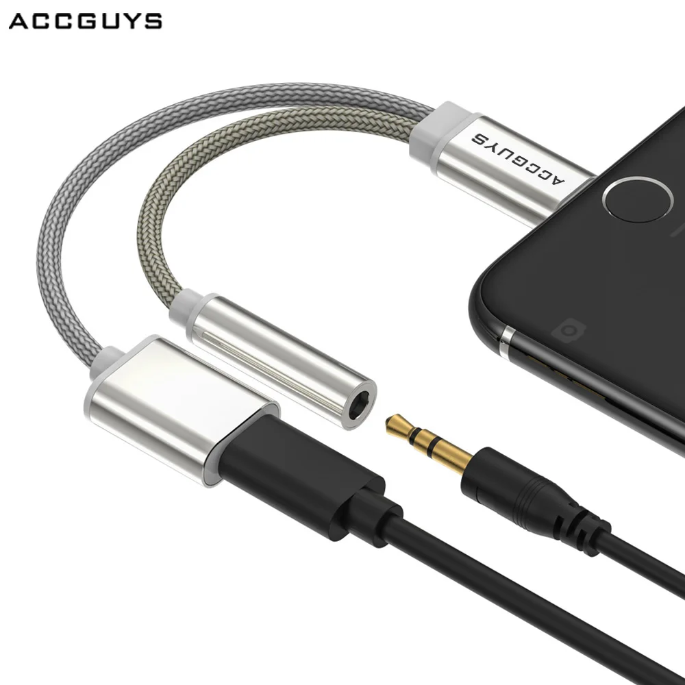 

For iOS 10 11 Splitter to 3.5mm Audio Music Earphone Headphone Headset & Charger Charging Adapter for iPhone XS X 8 7 Plus