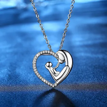 Love Heart Mom Pendant Necklace