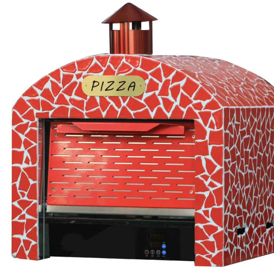 Двухслойная купольная печь для пиццы электрическая печь для пиццы машина, пицца машина для выпечки дымоход итальянская печь для пиццы электрическая печь