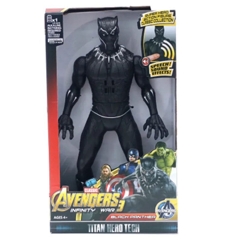 Black Panther NO BOX Супергерои Marvel Мстители танос Черная пантера Капитан Америка Тор Железный человек антман халкбастер Халк фигурка 1" 30 см - Цвет: Black Panther NO BOX