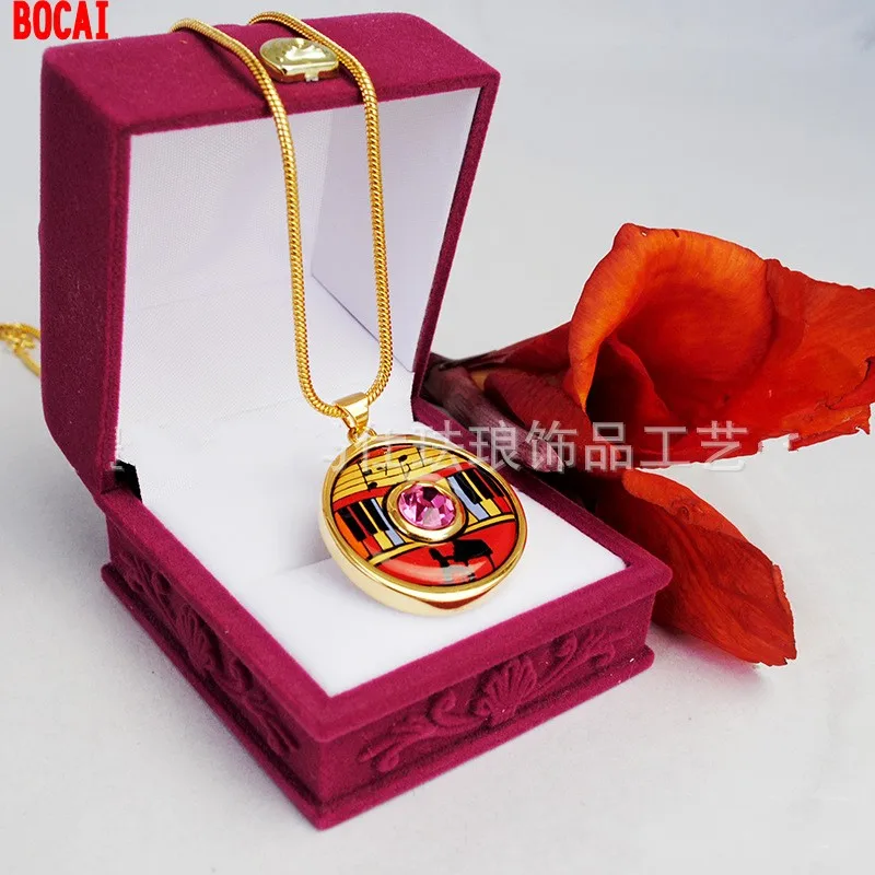 

Cloisonne enamel colour diamond pendant sautoir mixed batch of gold plated euramerican style 10-100 yuan