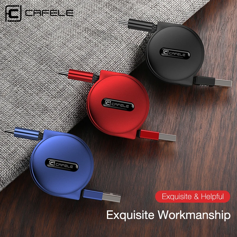 

Cafele USB Type C for Xiaomi A1 Retractable Type C Cable Charging Data Transmission Sync USB Type-C Cable for Samsung S8 100cm