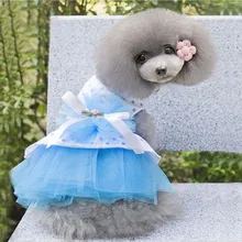 New Small Dog Clothes Cute Pet Clothes Dog Dress Lace Skirt Cat Princess Clothes