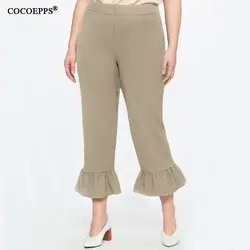 2019 Новое поступление Высокая талия узкие брюки клеш модных большой Размеры брюки для Для женщин Повседневное женская одежда большого