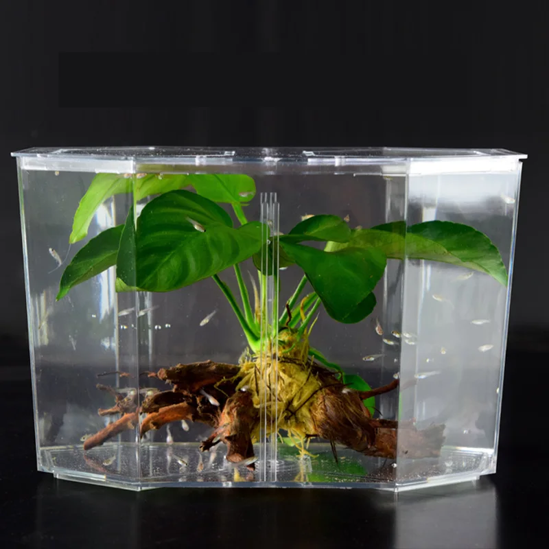 Акриловый Аквариум Guppy аквариум с двумя разрезами емкость для рыб прозрачный