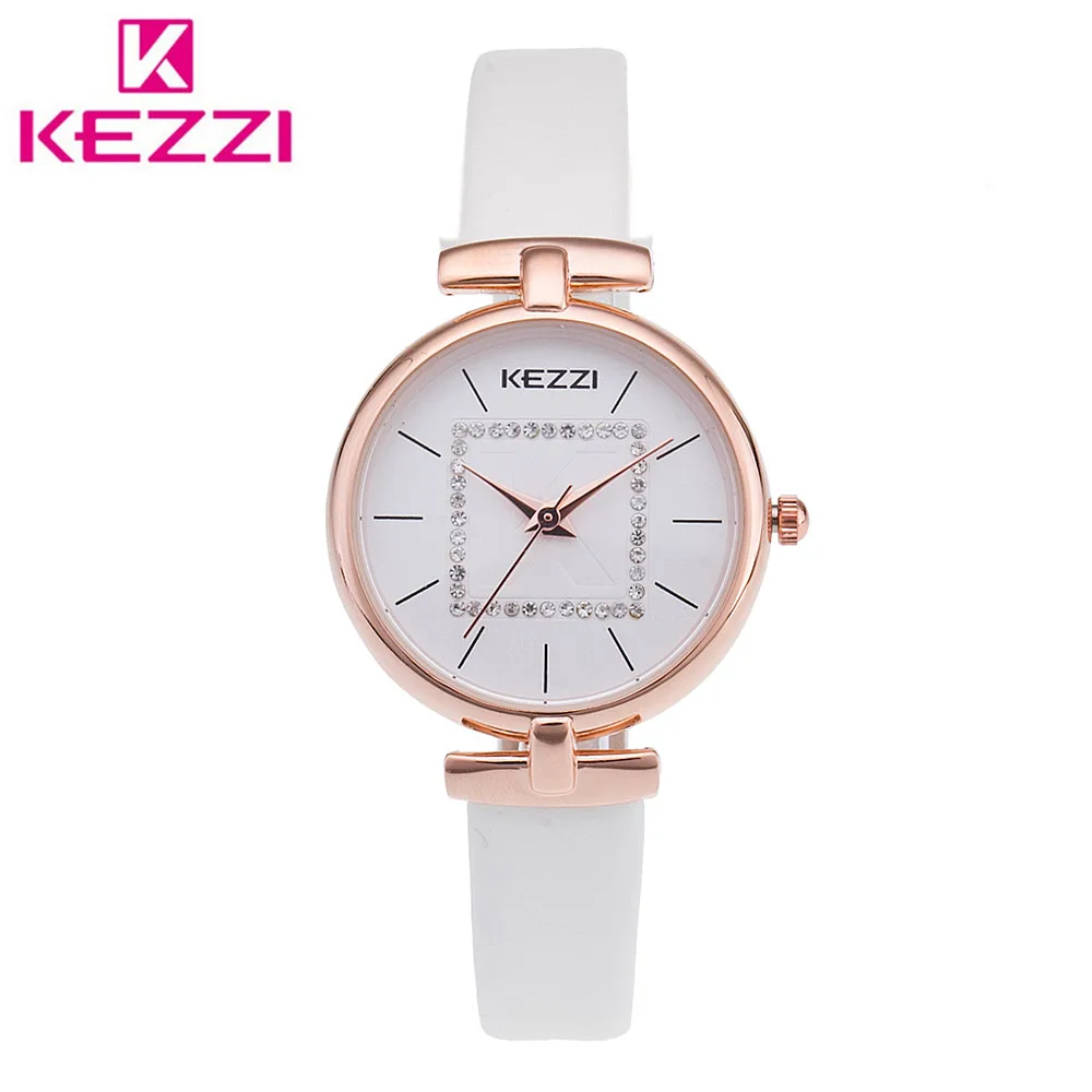 

Watch Women KEZZI K-1415 Luxury Brand Fashion Leather Wristwatch Ladies Casual Quartz Watch Girls Relogio Feminino Gift KZ34