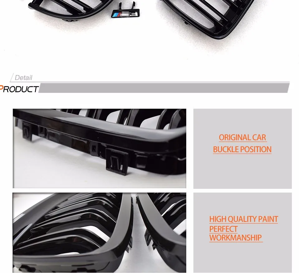 2005-2008 4 шт./компл. почек ABS Пластик черный глянец E90 2-линия гоночная решетка для BMW E90 3 серии(не подходит для E90 M3