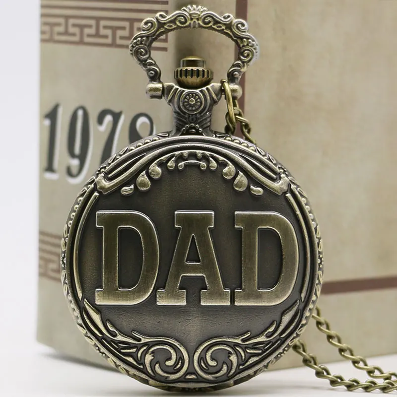 Подарок на день отца большая буква папа кварцевые старинные карманные часы Fob часы мужской отец подвеска рapa с цепочкой ожерелья