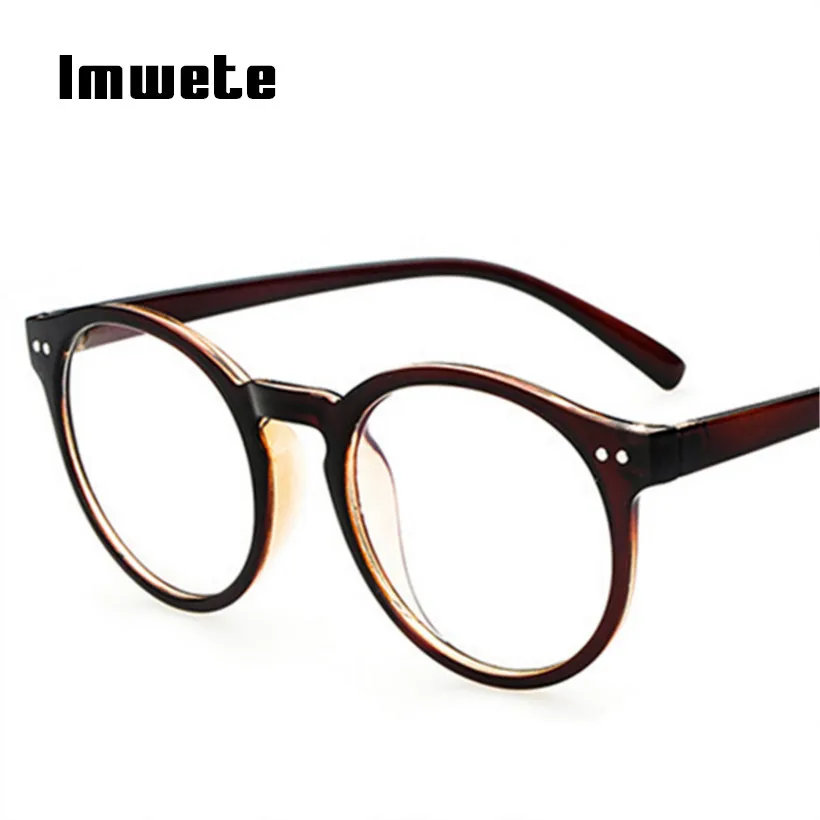 Imwete винтажные круглые очки, оправа для женщин и мужчин, роскошные брендовые дизайнерские очки, женские прозрачные линзы, прозрачные очки