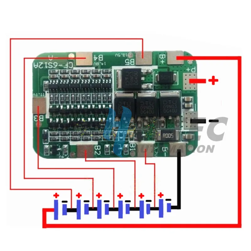 BMS 6S 15A 20A 25A 40A 24V 3,7 V литиевая Защитная плата для 6 пакетов 18650 PCB BMS литий-ионная батарея модуль