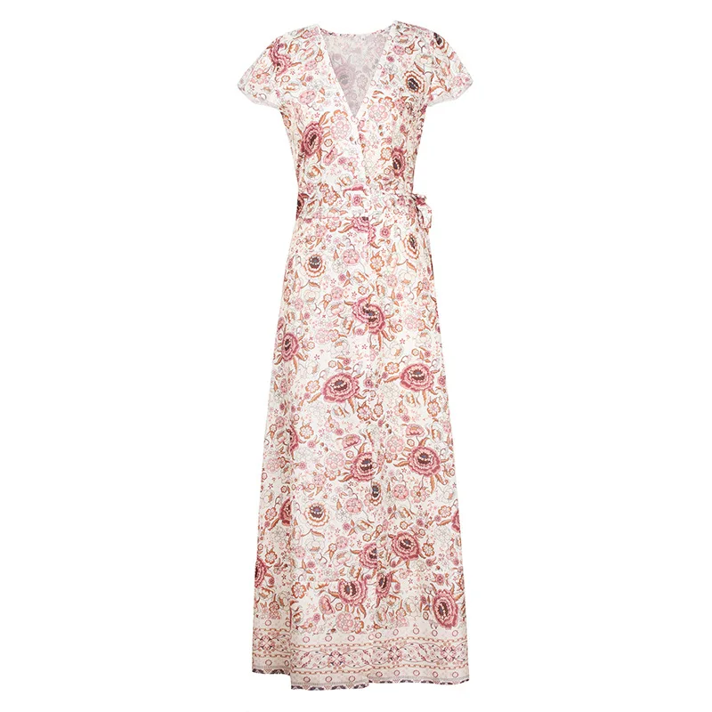 2019 летнее вечернее платье Сарафан Vestidos длинное цветочный принт Boho пляжное туника