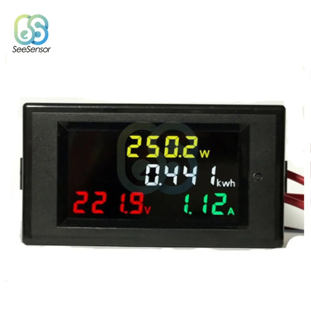 

100A AC 80-300V LED Digital Voltmeter Ammeter AC 110V 220V Power Energy Voltage Current Meter Charger Tester Detector Monitor