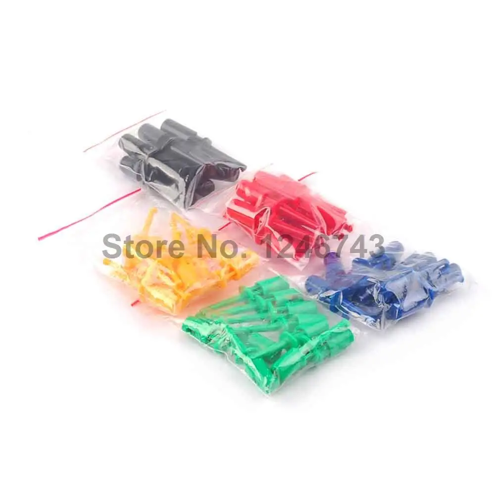 

50PCS Multimeter Lead Wire Kit Test Hook Clip Grabbers Test Probe Each color 10pcs