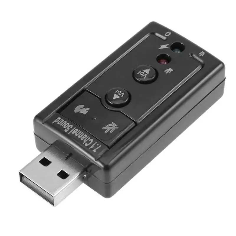 Мини Внешний USB 2,0 Звуковая карта 7,1 канальный 3D аудио адаптер конвертер+ 3,5 мм наушники интерфейс микрофона для ПК компьютера