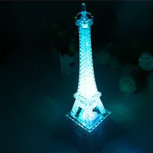 Wedding Decoration Home Accessories New 2016 Fashion Eiffel Tower Night Light Colorful LED Lamp In Bedroom Party Birthday Gift