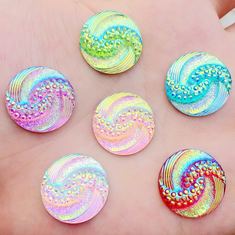 

100Pcs 20mm AB flatback stones and crystals Resin Round Rhinestone strass trim DIY Wedding Dress Button-B06*5