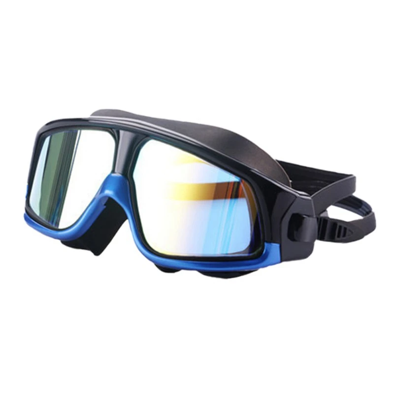 Men Women Swimming Goggles Comfortable Silicone Large Frame Swim Glasses Waterproof Anti-Fog UV Protection Swim Mask