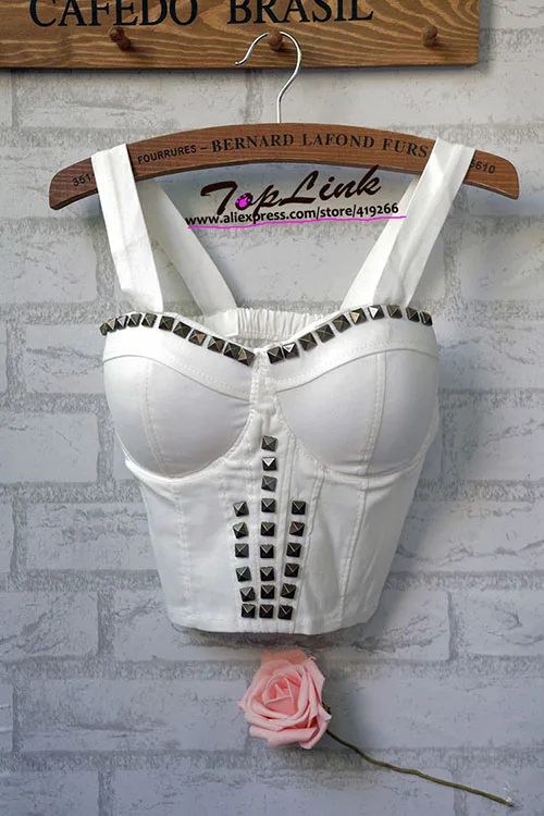 2016New Fashion Cropped Tops Spaghetti Strap Bra Bustier Corsets Vest