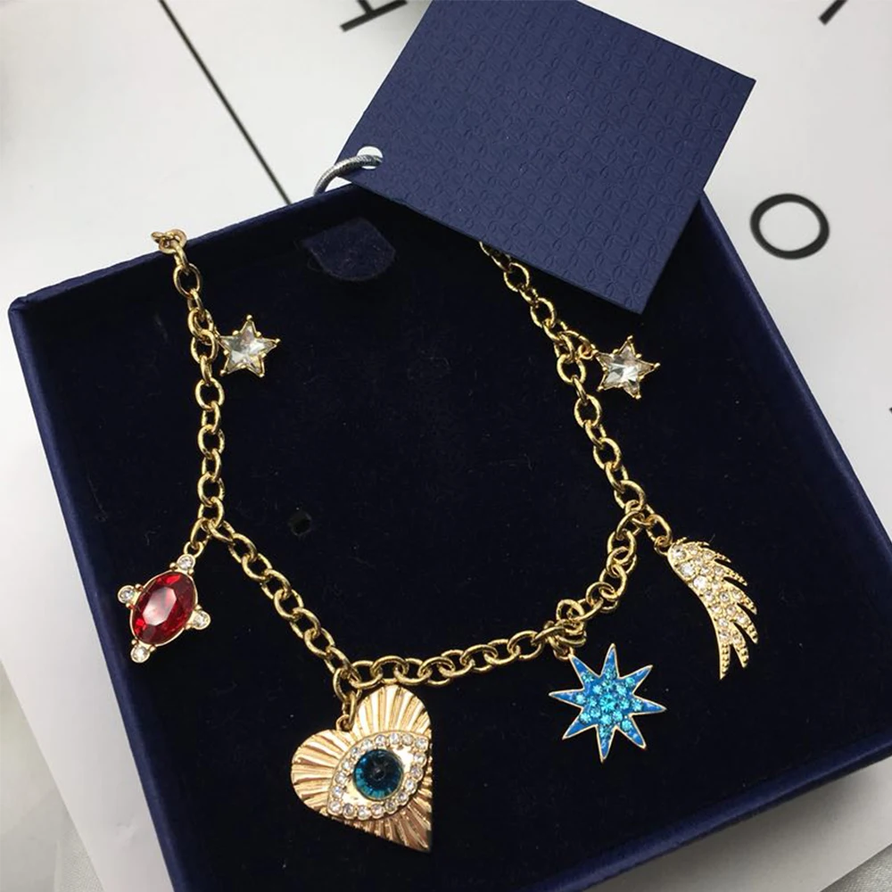 

SWA RO 2019 New LUCKY GODDESS CHARMS Bracelet Women Original High Quality Shiny Devil's Eyes Seductive Luxury Jewelry 5461796