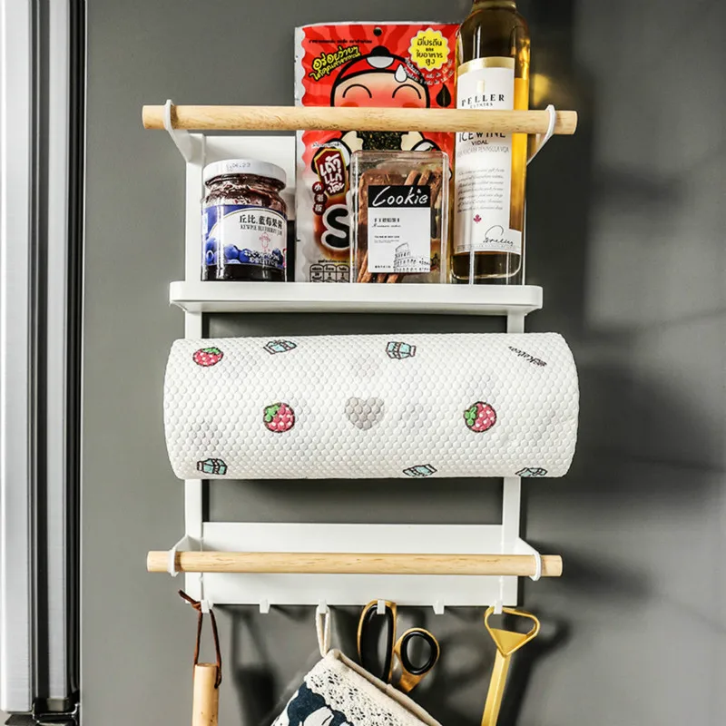 

Creative Magnetic Adsorption Refrigerator Storage Holder Kitchen Paper Towel Shelf Rack Refrigerator Side Wall Hanger Organizer