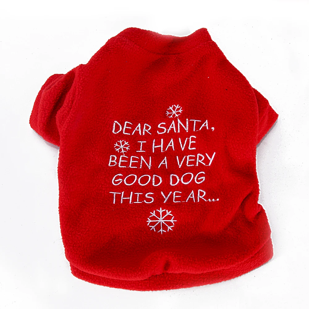 Merry Christmas festival Cotton Dog Hoodies winter dog clothes RED clothes for small dogs PUppy OUTFIT dog jumpers clothing for cats dog dRESSES  (5)