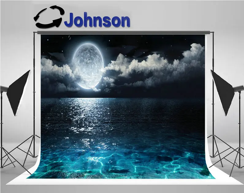 Romantic Scenic Panorama Full Moon Sea Night Backdrop Vinyl Cloth High Quality Computer Print Wall Background Background Aliexpress