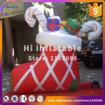 

4m high giant inflatable christmas socks,inflatable christmas gift decoration