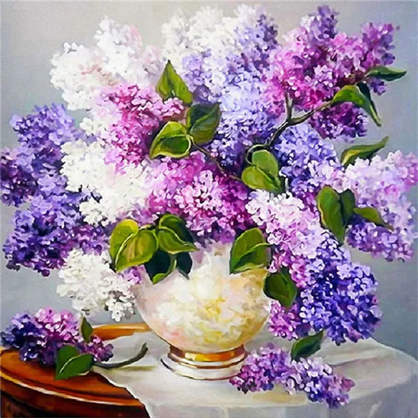 5D DIY Diamond Flower Arrangement Vase Cross Stitch Embroidery Mosaic Home Decor | Дом и сад