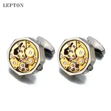 Hot Sale Functional Watch Movement Cufflinks Stainless Steel Steampunk Gear Watch Mechanism Cuff links for Mens With Gift Box