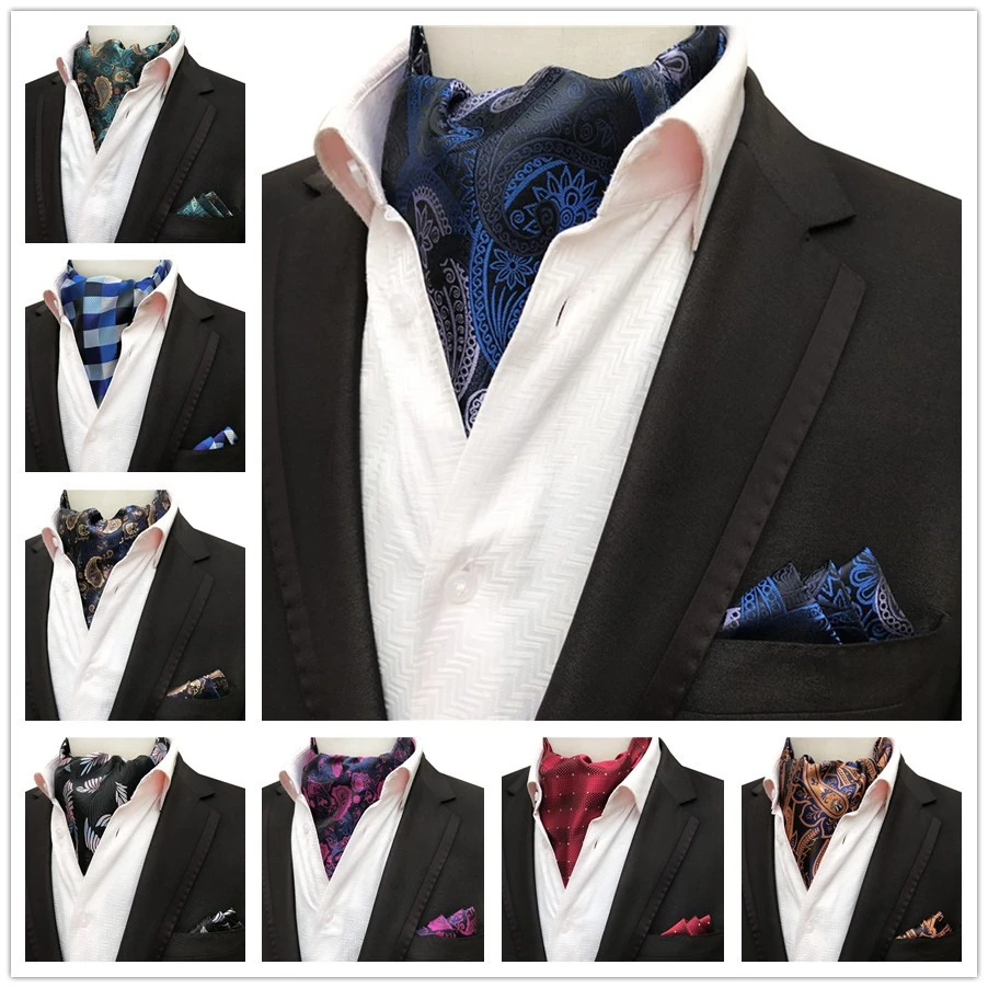 Unique Designer Men Formal Scarf Set Wedding Party Neckerchief Sets with Pocket Square High Quality Woven Handmade mens blanket scarf