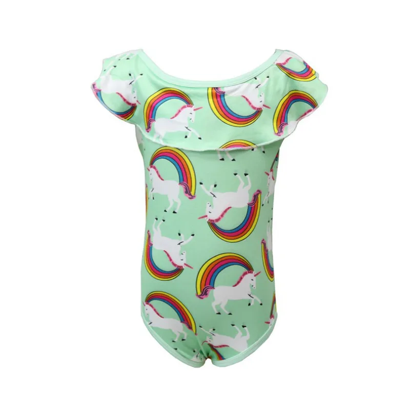 Girls One Piece Swimsuit Hawaiian Ruffle Shoulder Baby Toddler Kids