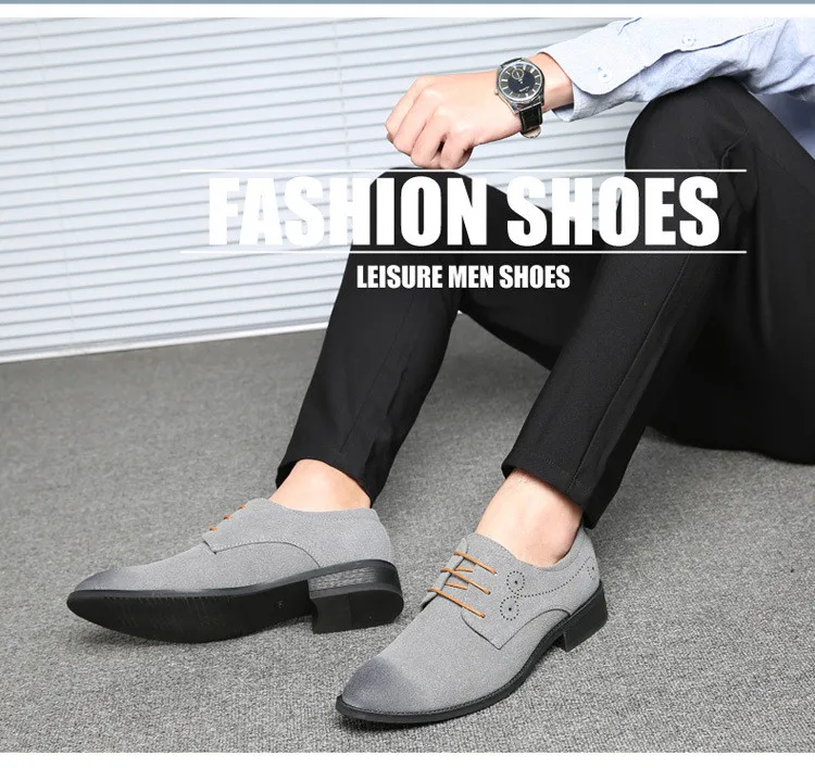 Классические Мужские модельные туфли; брендовые официальные оксфорды из коровьей замши; повседневная обувь; удобные кожаные туфли; Цвет черный, синий; обувь для свадебной вечеринки