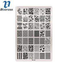 Blueness 1 Pcs Flower Wraps Nails Water Decal Stencils For Nail Art Tool Stemping Plates Stainless Steel Stamp Polish Template
