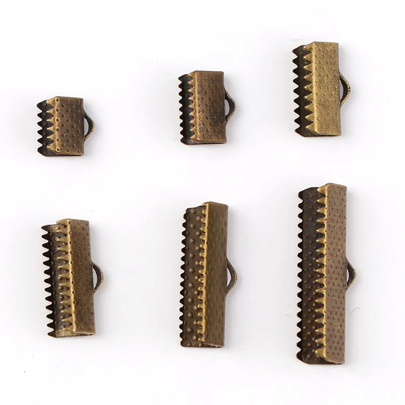 

16mm Crimp beads cove clasps Cord End Caps String Ribbon leather Clip Foldover DIY Necklace Bracelet Connectors Jewelry Findings