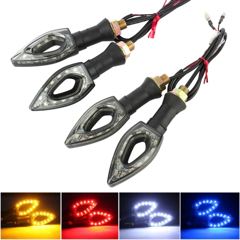 

Super Bright 12V 4 Pcs Red/Blue/Green/White/Yellow Indicator Lamp For Universal Motorcycle 5 Color LED Turn Signal Blinker Light