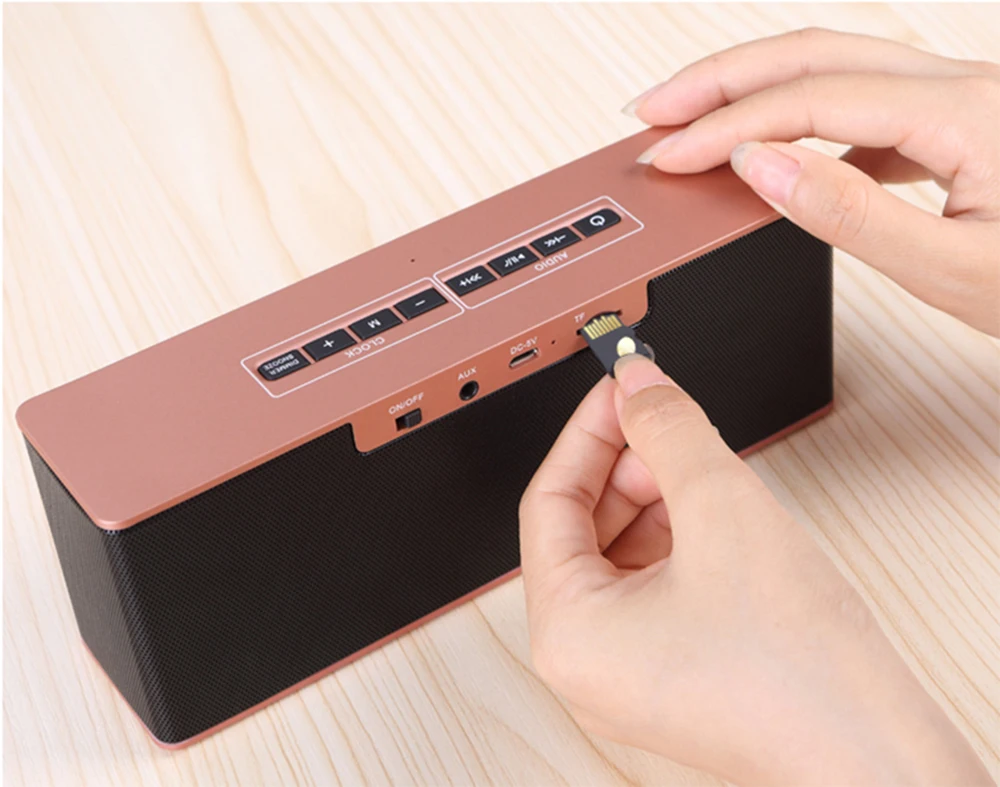 Portable Bluetooth Speaker 10W Kalonki with LED Display FM Radio Alarm Clock Mic HIFI Mini Wireless Stereo Soundbar for Computer (7)