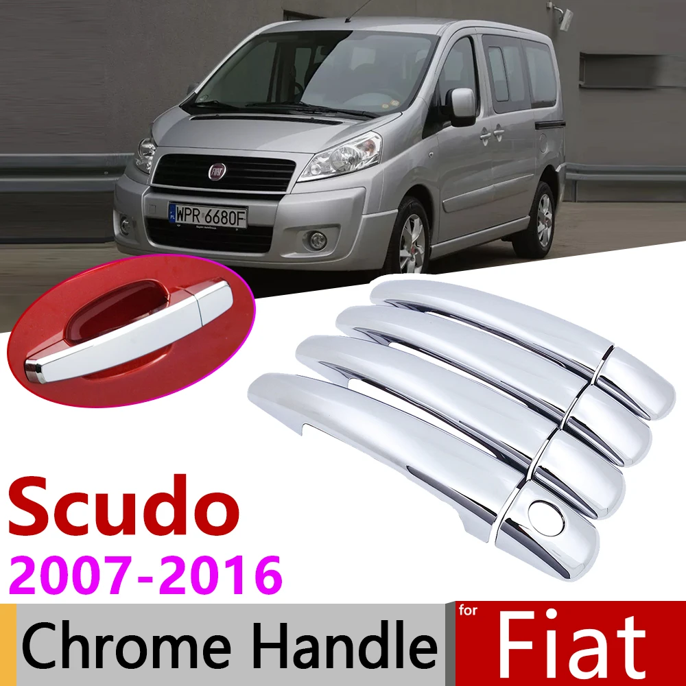 Для Fiat Scudo 2007 ~ 2016 хромированные дверные ручки крышки наклейки на автомобиль