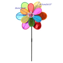 Hot Double Layer Windmill Wind Spinner Sequins Whirligig Home Yard Party Decor