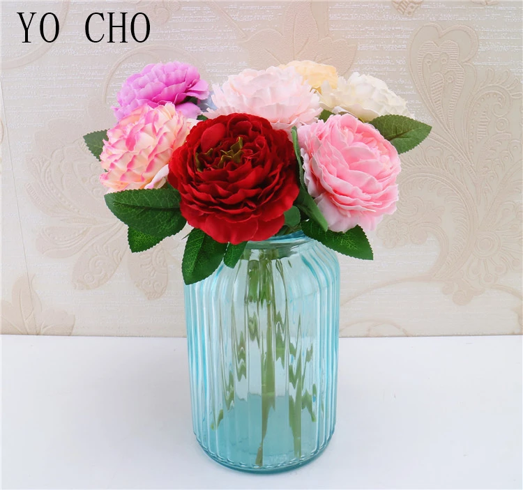 White peony flower rose silk artificial flower home decoration wedding flowers  (14)