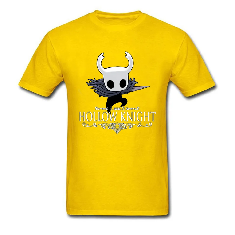 Hollow Knight 18603 O Neck Top T-shirts Summer Fall Tops T Shirt Short Sleeve Company 100% Cotton Summer Tops Tees Normal Men Hollow Knight 18603 yellow