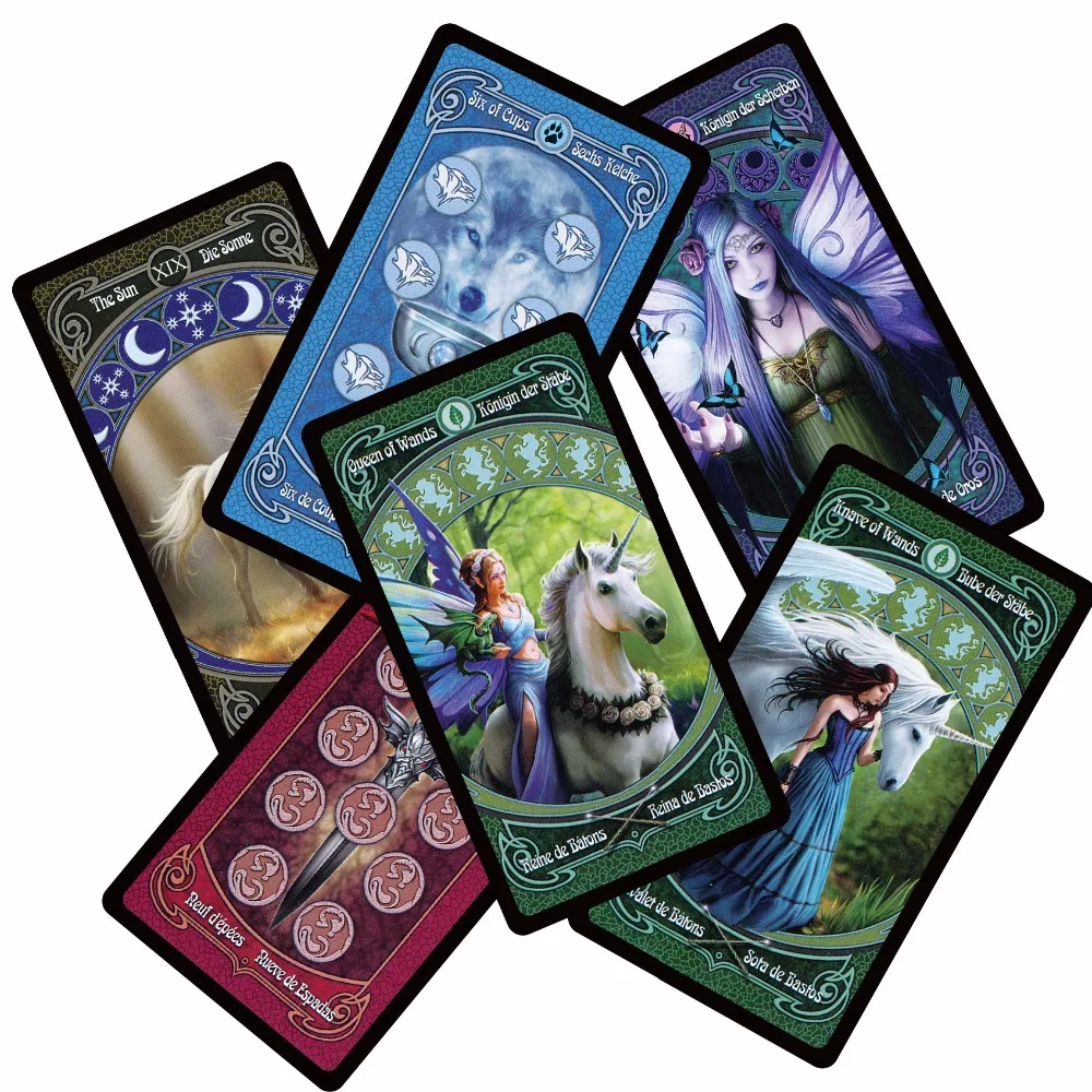 

new legendary tradition tarot cards English Spanish French German version mysterious divination personal use playing cards game