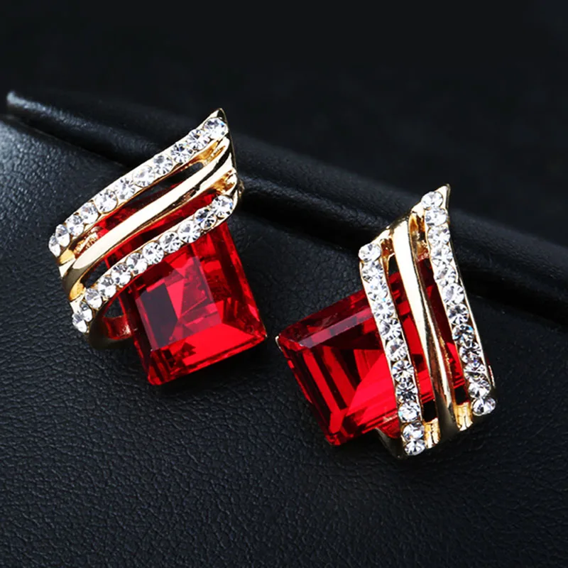 Новые европейские и американские модные простые темпераментные Короткие квадратные серьги женские серьги