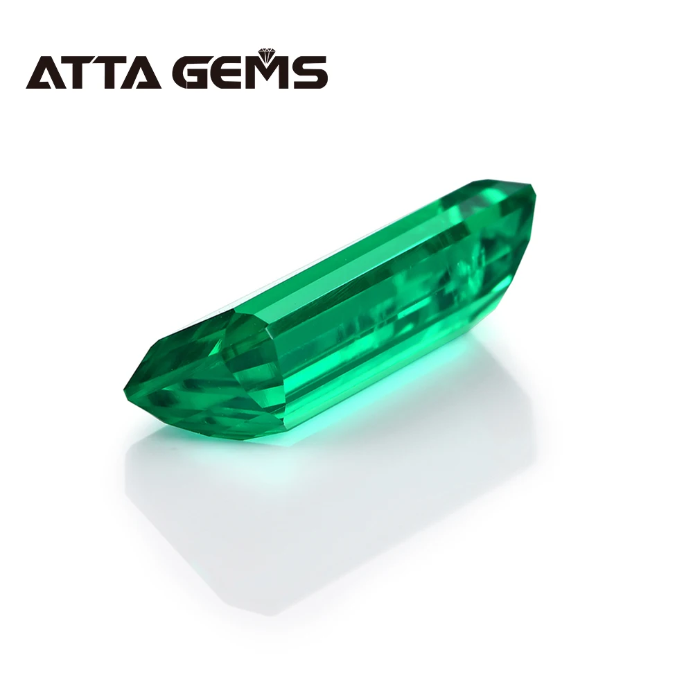 Columbian Hydrothermal Emerald Loose Gemstone Rectangle 7mm*11mm 2.6 Carats for Pendant Jewelry Design LuxuryStyle