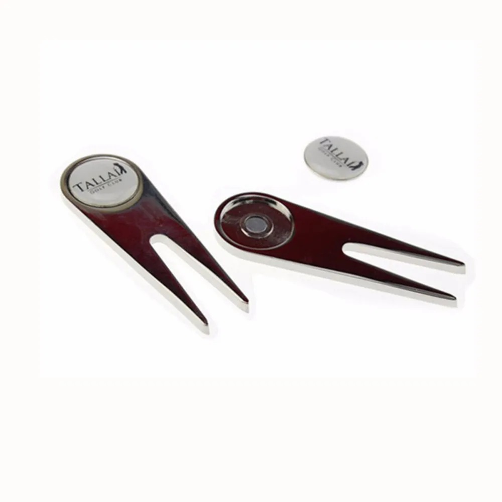 High Quality Design Customize Logo 100pcs Sliver Aluminium Alloy Golf Divot Tool Pitch Repair fork golf accessories High Quality Design Customize Logo 100pcs Sliver Aluminium Alloy Golf Divot Tool Pitch Repair fork golf accessories