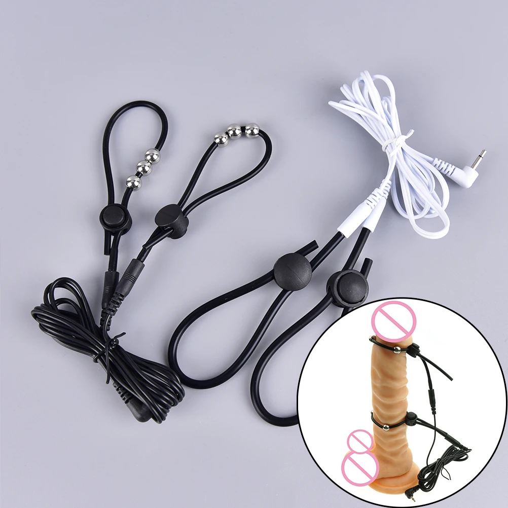 

Electro Penis Ring Rubber Tube TENS Electrodes Medical Products E-Stim Monopolar Conductive Loops Cock Rings and Ball