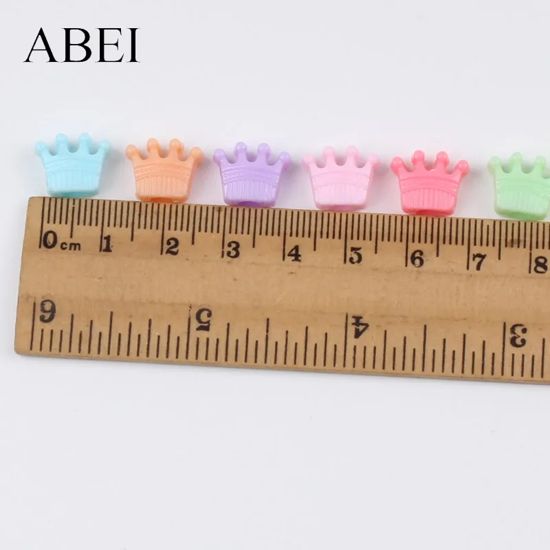 100pcs Multicolor Crown Bead For DIY Crafts Jewelry Finding Cartoon Resin Loose beads